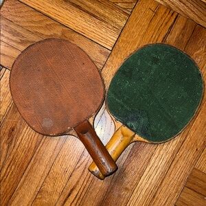 Vintage wooden ping pong paddles
